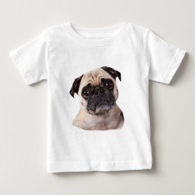 T-shirts cão pequeno bonito do pug (Frente)