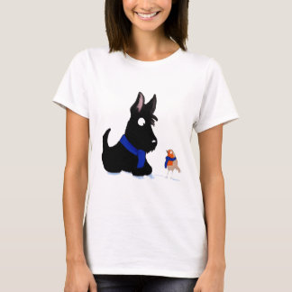 T-shirts Cão & pisco de peito vermelho do Scottie