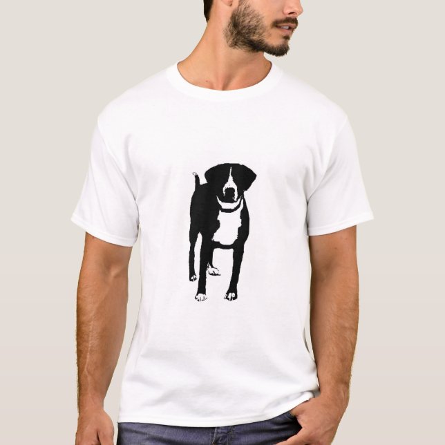 T-shirts cão preto e branco (Frente)
