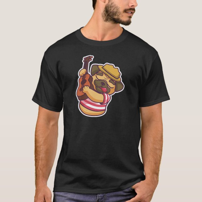 T-shirts cãozinho tocando violão (Frente)