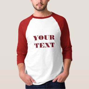 T-shirts Capa Básica 3/4  Raglan Modelo Branco/Vermelho
