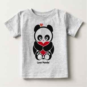 T-shirts Capa longa da criança de Panda® do amor