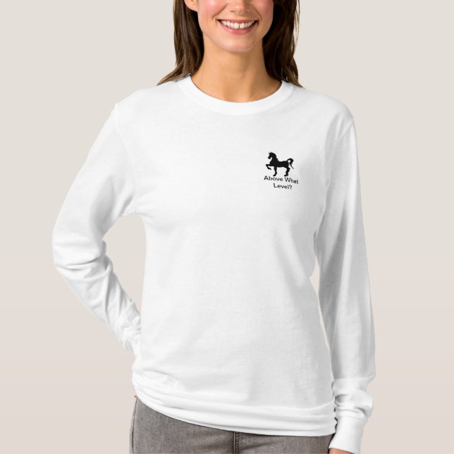 T-shirts Capa longa das senhoras com americano Saddlebred (Frente)
