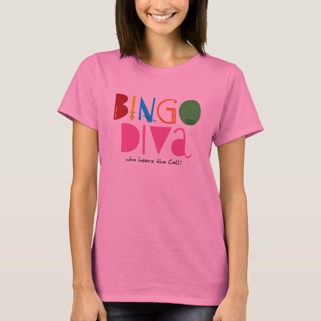 T-shirts Capa longa das senhoras da diva do Bingo (Frente)