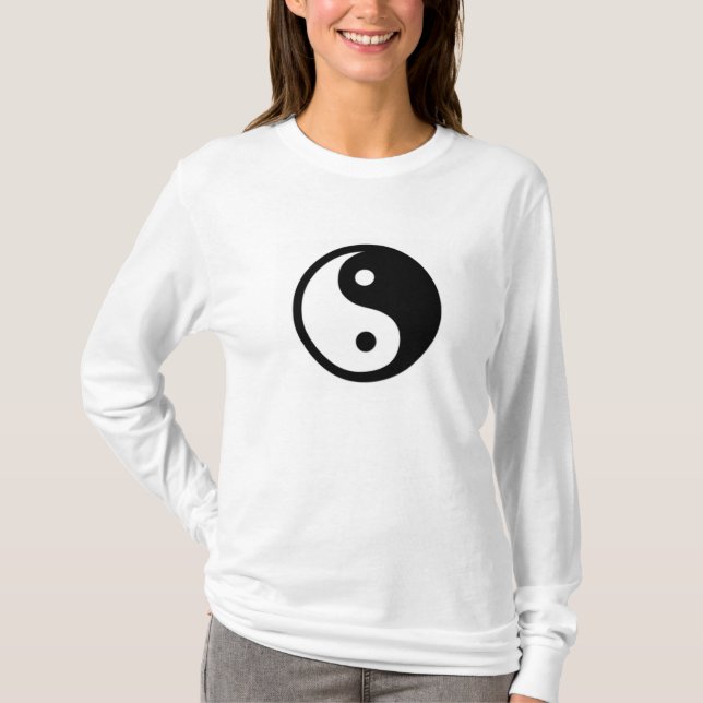 T-shirts Capa longa das senhoras de Yin Yang (Frente)