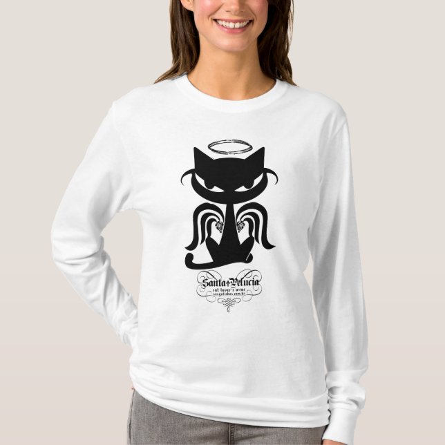 T-shirts Capa longa do AA Hoody das senhoras do (Frente)