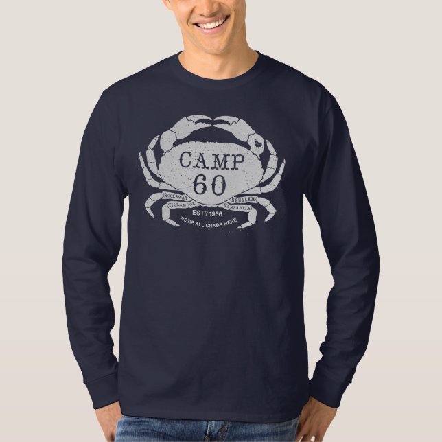 T-shirts Capa longa do campista Crabby (Frente)