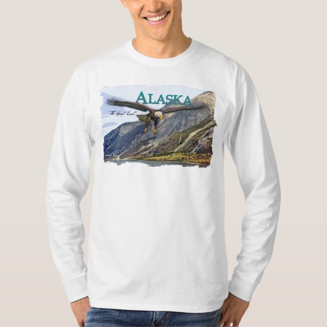 T-shirts Capa longa do roupa americano de Alaska (cabida) (Frente)