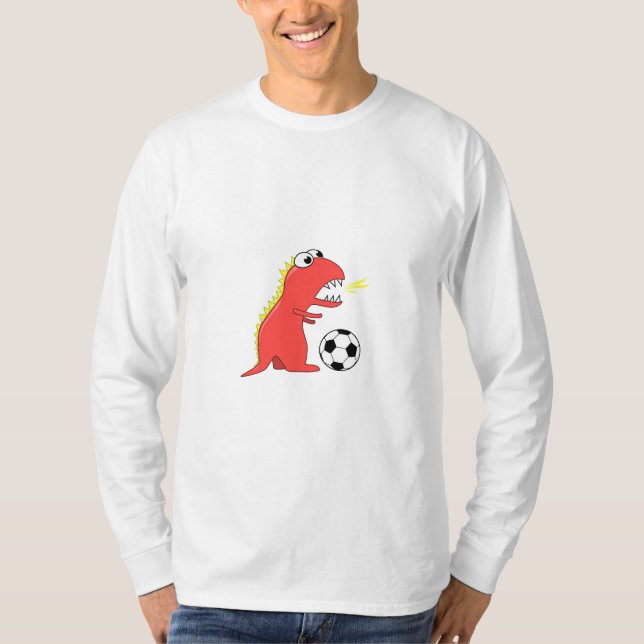 T-shirts Capa longa masculina do futebol engraçado do (Frente)