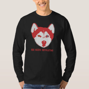 T-shirts Capa longa T do preto ronco vermelho da revoluçã