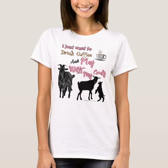 T-shirts CAPAS | Quer beber café e jogar com Goats DK (Frente)