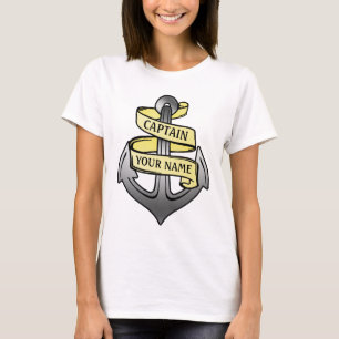 T-shirts Capitão de navio personalizado sua âncora
