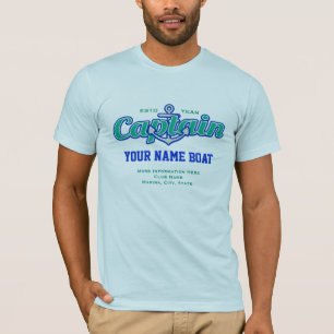 T-shirts Capitão personalizado Nome Barco Ano e mais