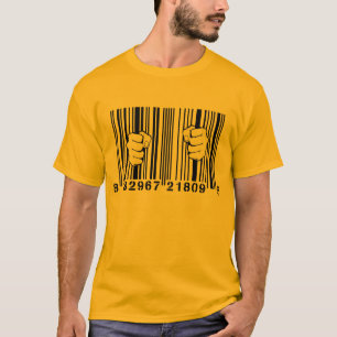 T-shirts Capturado pela prisão do código de barras do UPC