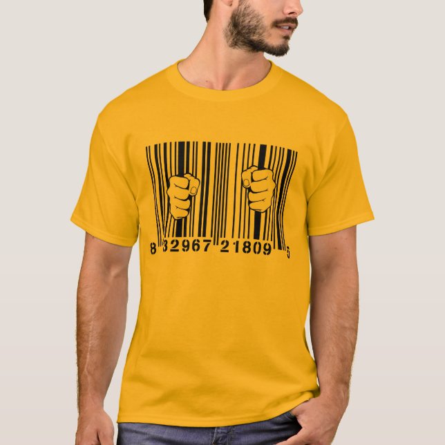 T-shirts Capturado pela prisão do código de barras do UPC (Frente)