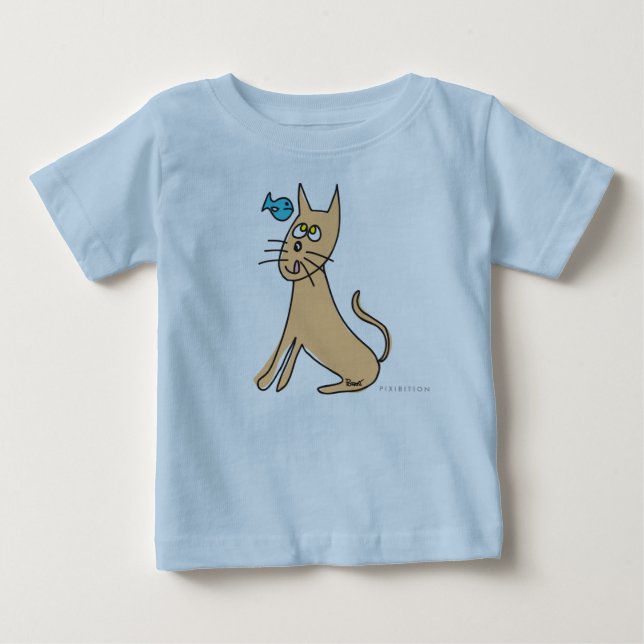 T-shirts Capturas de gatinho Peixe Criança Biológica (Frente)
