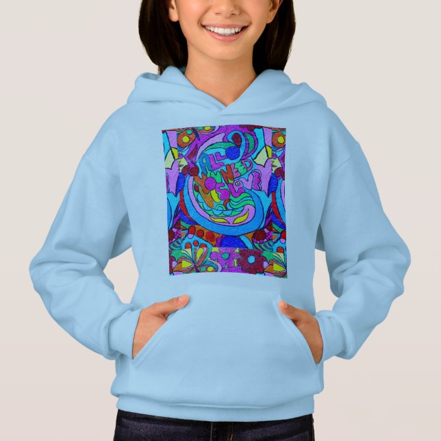 T-shirts capuz hippie de cor ranzinza (Frente)