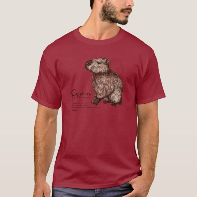 T-shirts capybara - chocolate (Frente)