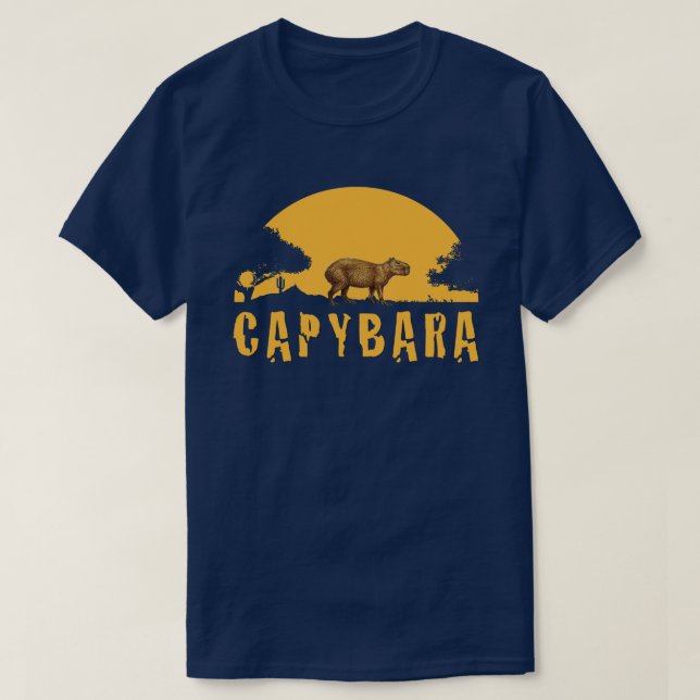 T-shirts Capybara Sunset (Frente do Design)