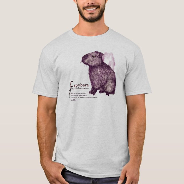 T-shirts capybara - wine (Frente)