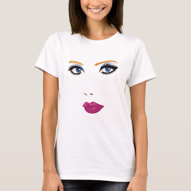 T-shirts Cara 2 da mulher da beleza (Frente)