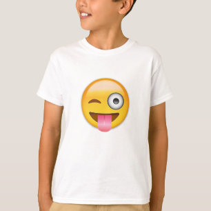 T-shirts Cara com a língua e o olho para fora colados Emoj