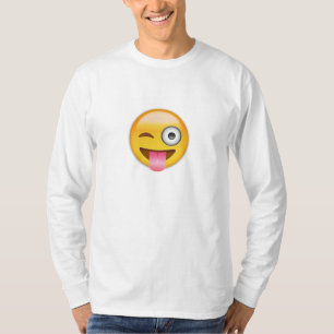 T-shirts Cara com a língua e o olho para fora colados Emoj