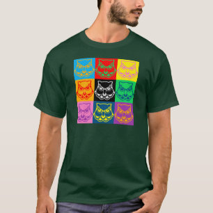 T-shirts Cara da coruja do pop art