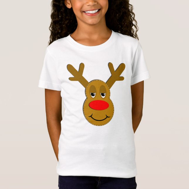 T-shirts Cara da rena do Natal (Frente)