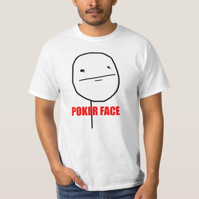 T-shirts Cara de póquer Meme (Frente)