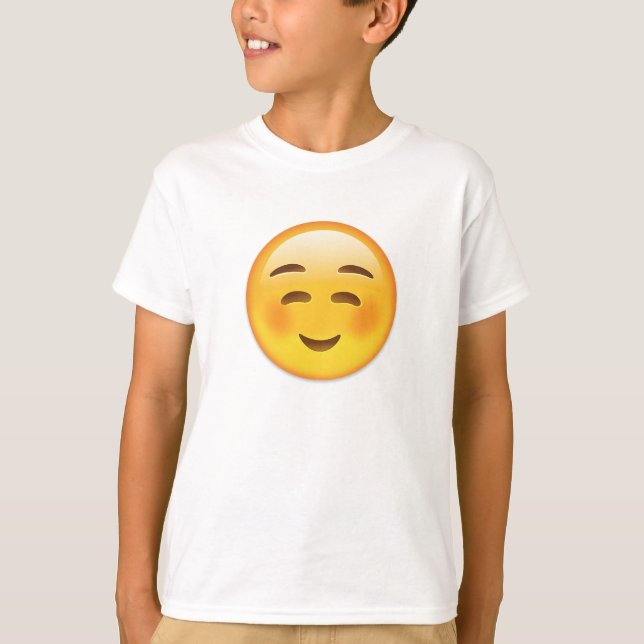 T-shirts Cara de sorriso branca Emoji (Frente)