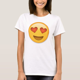 T-shirts Cara de sorriso com o emoji Coração-Dado forma dos