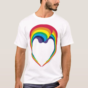 T-shirts cara e entrecruzamento do swish_rainbow