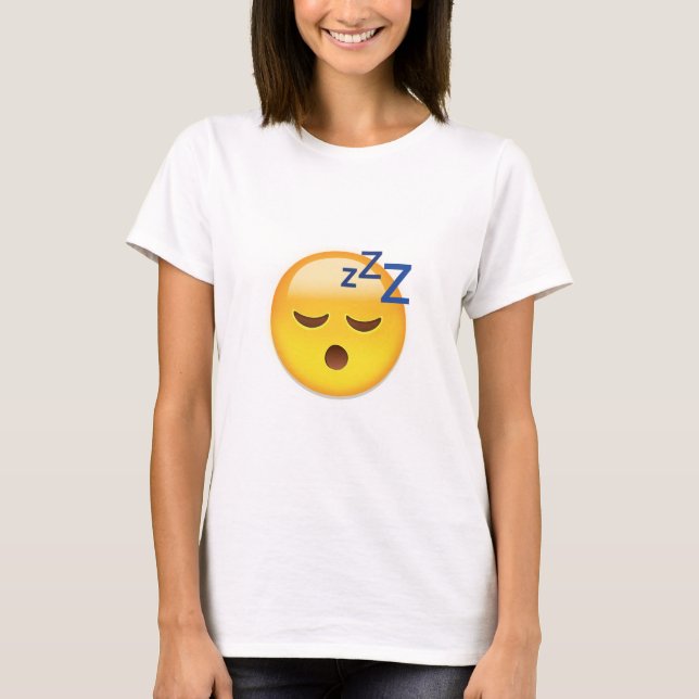 T-shirts Cara Emoji do sono (Frente)