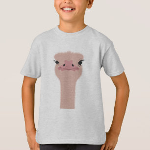 T-shirts Cara engraçada da avestruz