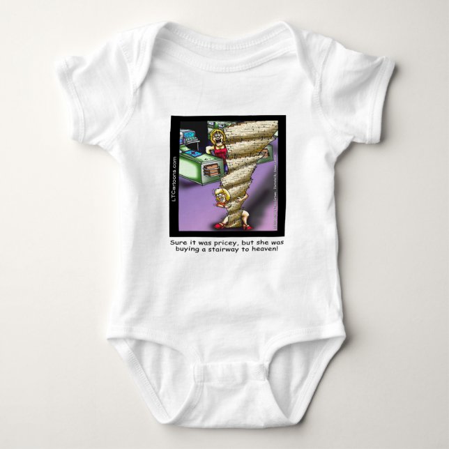 T-shirts Cara Escadaria Celestial Engraçada (Frente)
