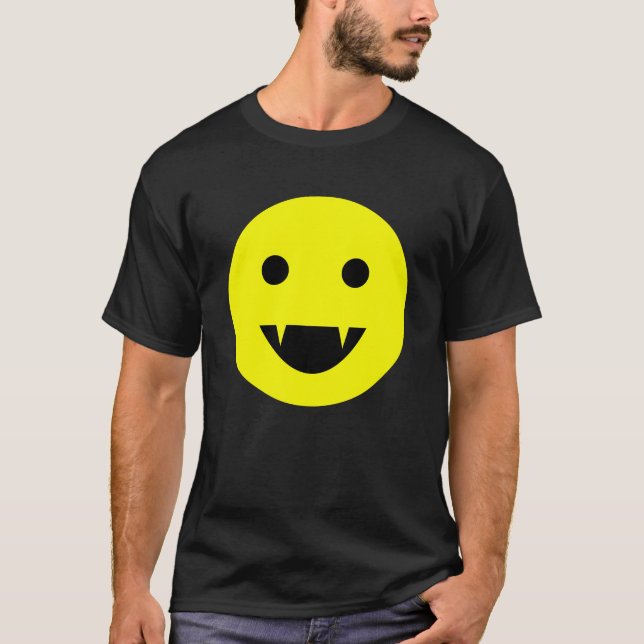 T-shirts cara feliz do vampiro (Frente)
