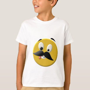 T-shirts Cara feliz pateta com bigode
