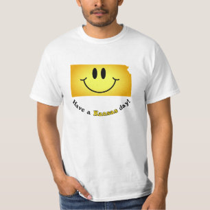 T-shirts Cara feliz - tenha um dia de Kansas!