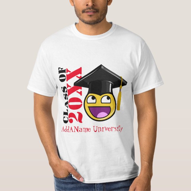 T-shirts Cara impressionante Meme com chapéu da graduação (Frente)