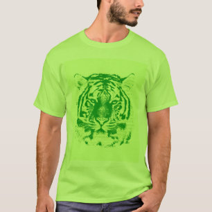 T-shirts Cara verde do tigre