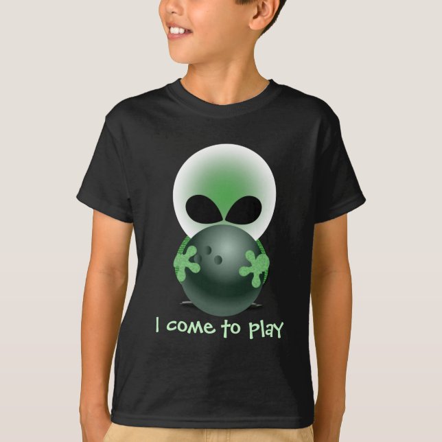 T-shirts Cara verde pequena de rolamento (Frente)
