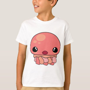 T-shirts Caractere de medusa rosa-branca Kawaii