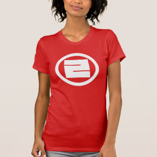T-shirts Caractere kanji quadrado para UM em círculo