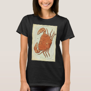 T-shirts Caranguejo Câncer Constellação Vintage, Espelho de