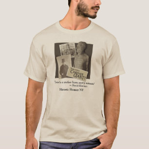 T-shirts Cardiff Giant w/David Hannum Citação Longa Folga