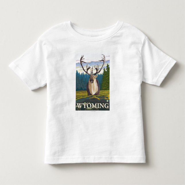 T-shirts Caribu no selvagem - Wyoming (Frente)