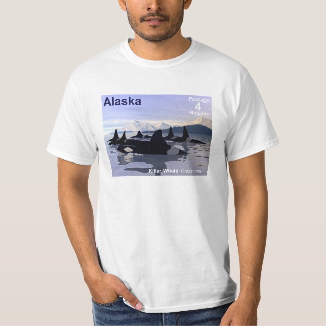 T-shirts Carimbo de Baleias Killer do Alaska (Frente)