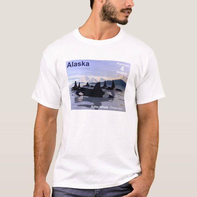 T-shirts Carimbo de Baleias Killer do Alaska (Frente)