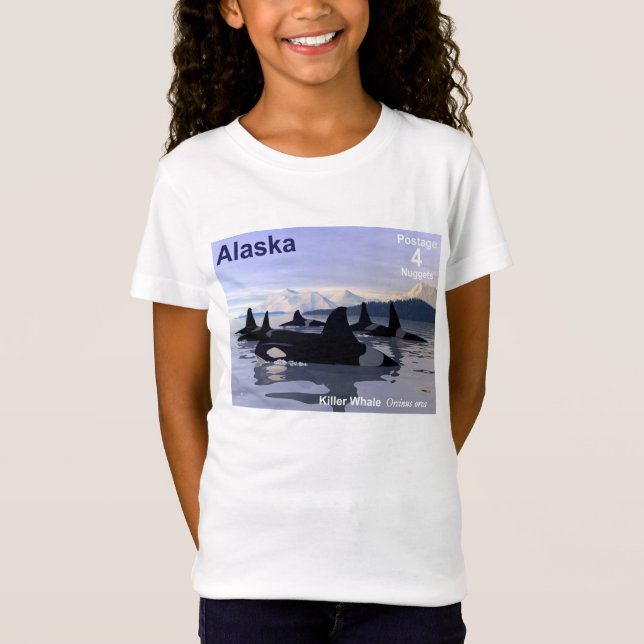 T-shirts Carimbo de Baleias Killer do Alaska (Frente)